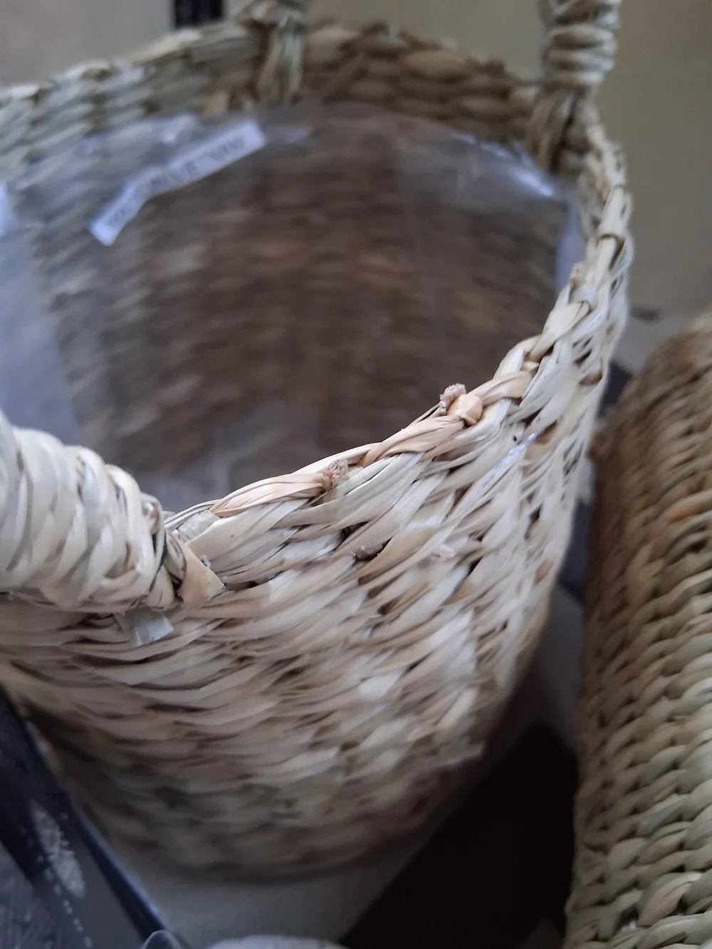 Woven Natural Seagrass Storage Basket with Handles